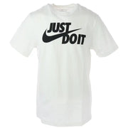 White Nike Just Do It T-shirt displayed on a retail product page
