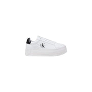 White leather platform sneakers with black heel tab from Calvin Klein Jeans Women