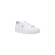 White platform sneakers with silver accents from Calvin Klein for women