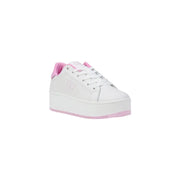 White platform sneakers with pink accents from Tommy Hilfiger Fall Winter collection