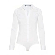 Vero Moda women’s white long sleeve shirt with collar on display