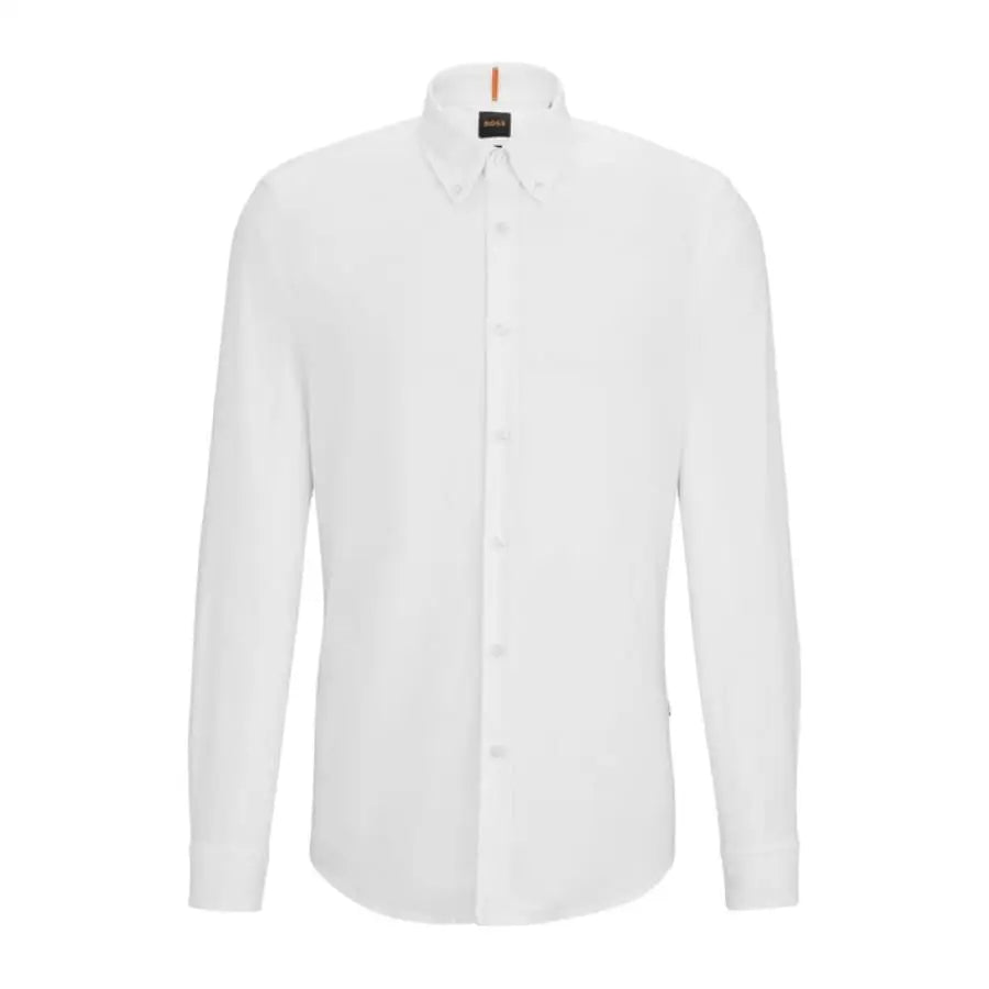 Boss Boss Men white long sleeve button-down collar shirt featured product image.