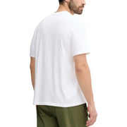 White short-sleeved T shirt with gray pattern, perfect for casual wear