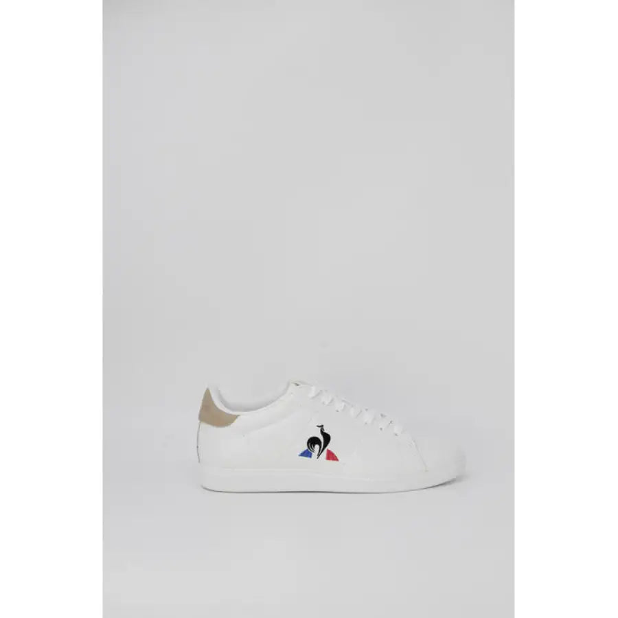 Le Coq Sportif white sneaker with blue red star, perfect for urban style clothing