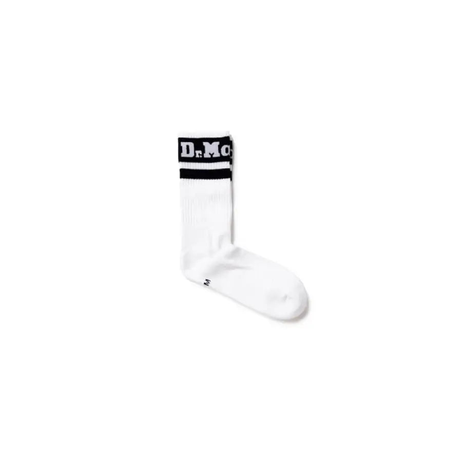Dr. Martens white socks with black logo for urban style clothing and city fashion