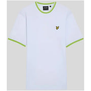 White T-Shirt with Green Trim showcasing a stylish casual apparel design