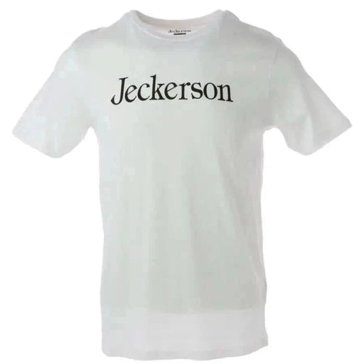 Weiß T-shirt mit Jeckerson Auf der Vorderseite in schwarzer Schrift aufgedruckt Jeckerson Männer T-Shirt