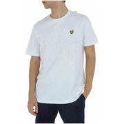 Lyle & Scott Männer t-shirt mit weißem Design und gelbem Scott Lyle-Logo