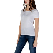 White Short Sleeved T Shirt displayed with a plain white short sleeve T-shirt