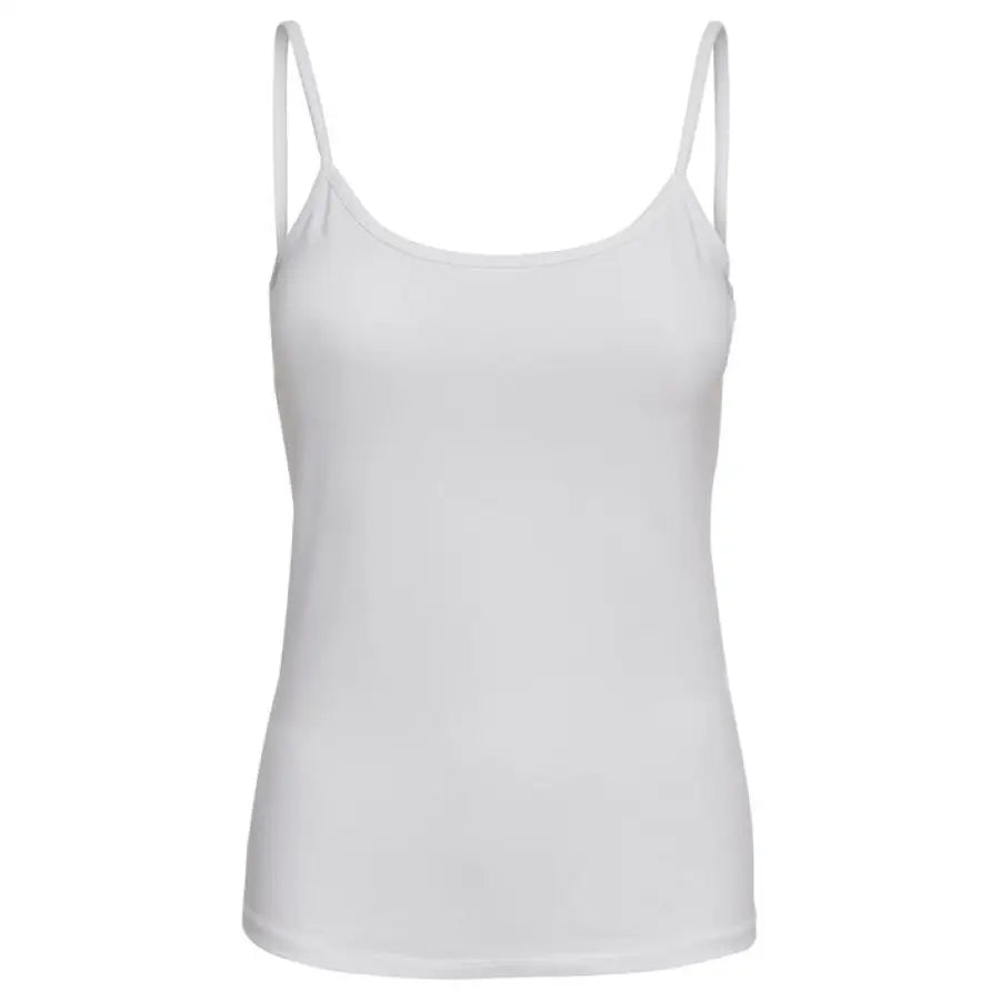 Urban style clothing - White scoop neck tank top with spaghetti straps on Only Women Undershirt