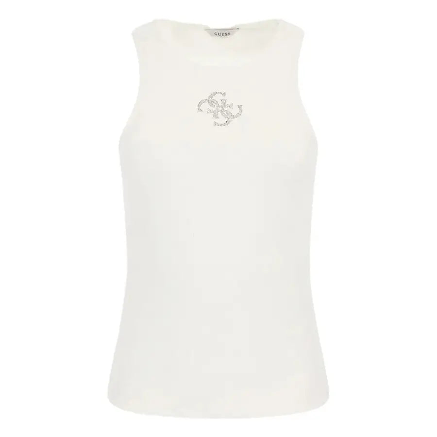 Guess women undershirt, white tank top with silver logo