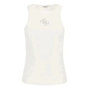 Guess women undershirt, white tank top with silver logo