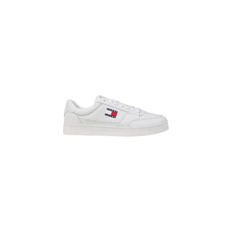 White Leather Tommy Hilfiger sneaker displayed in the product listing