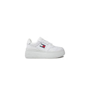 White Tommy Hilfiger platform sneaker displayed in the product image