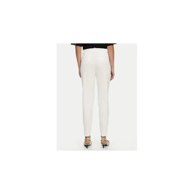 Weiße, taillierte Hose aus Viskosemischung von Pinko mit hohem Bund und elegantem, geradem Bein für Damen