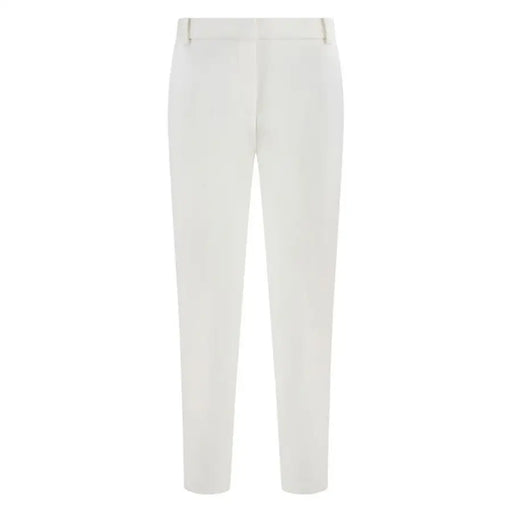 Weiße, taillierte Hose aus Viskosemischung für Damen von Pinko mit einem eleganten, geraden Beinschnitt und dezenter Bügelfalte vorne