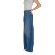 Wide-leg blue denim jeans with a high waist from Replay featuring pockets for women