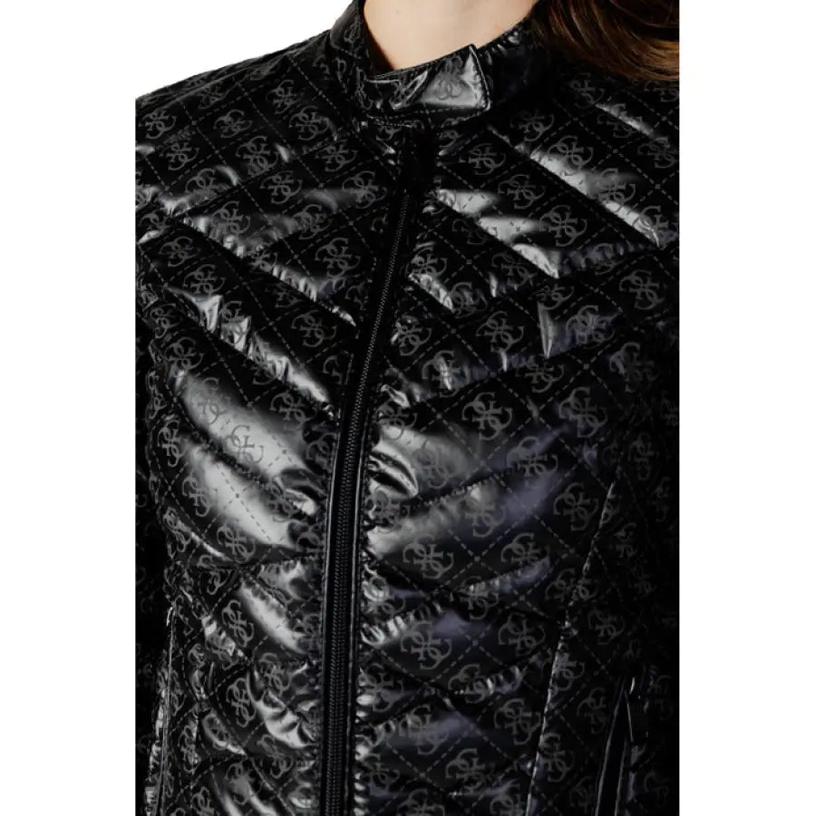 
                      
                        Guess women jacket in black leather for spring summer product feature.
                      
                    