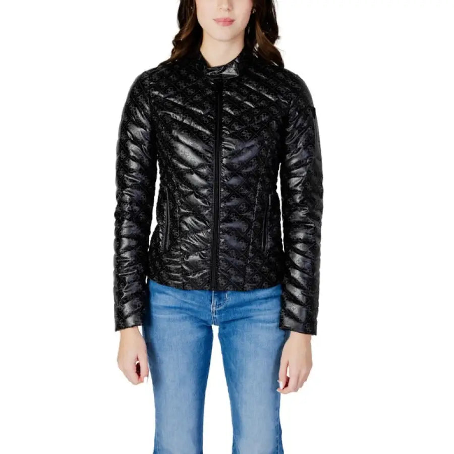 Guess Women Jacket - black quilted for spring summer
