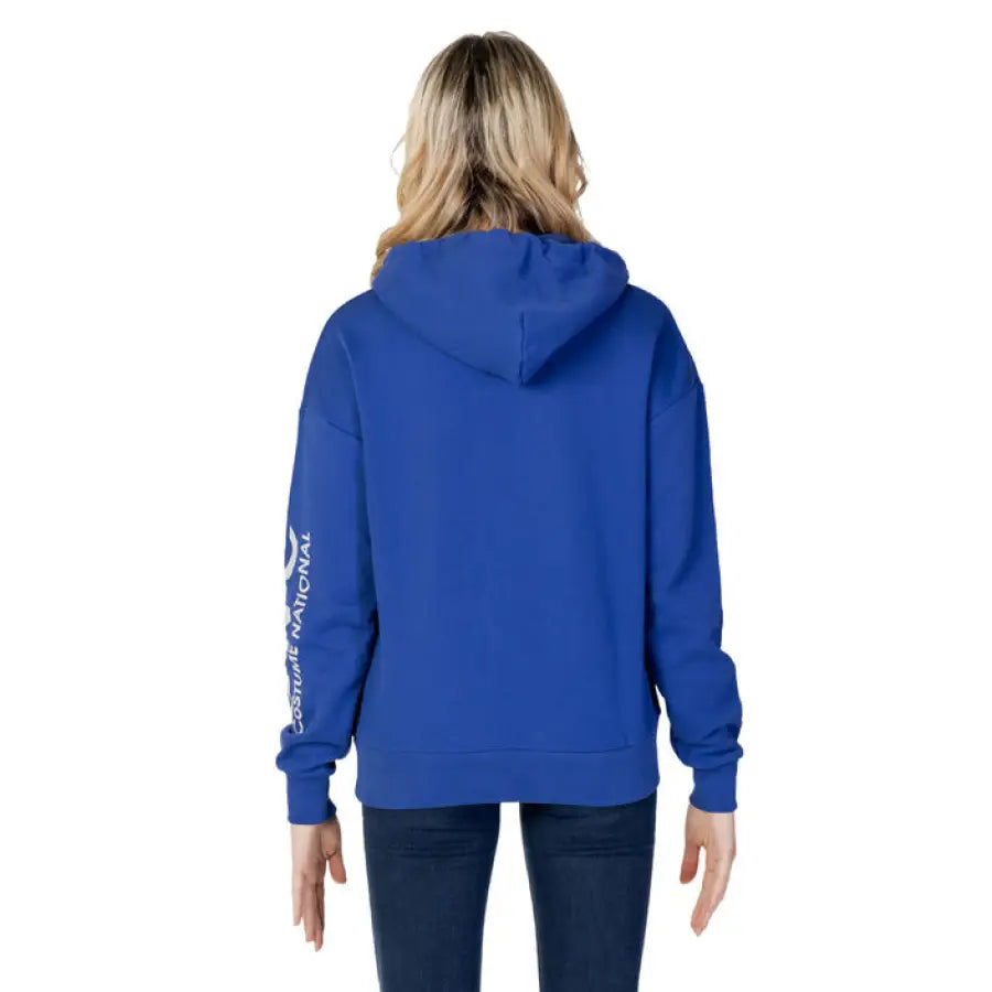 
                      
                        Woman in CNC Costume National blue hoodie
                      
                    