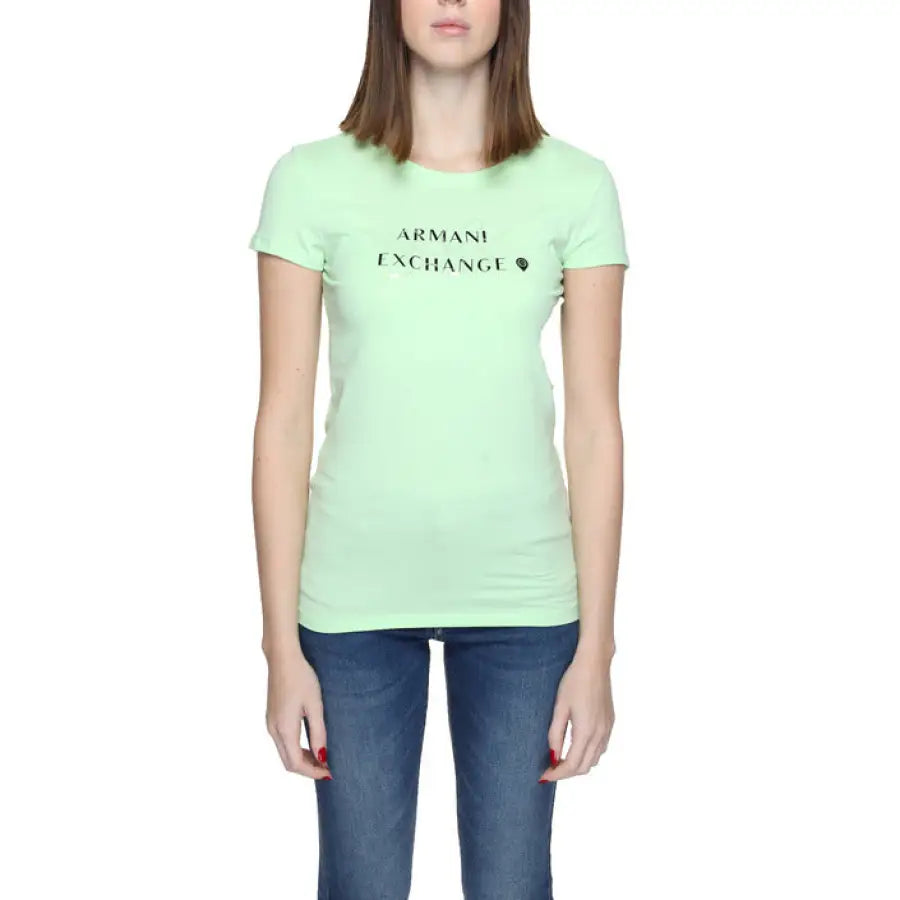 Armani Exchange women’s green t shirt urban style clothing