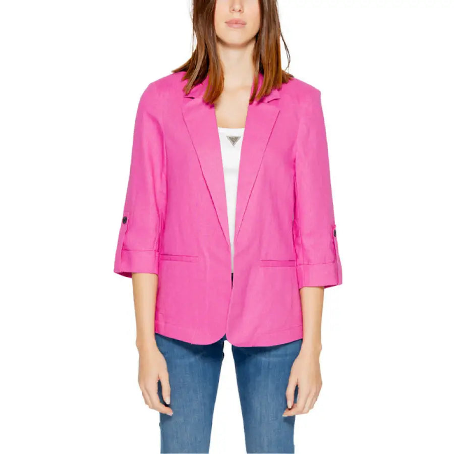 Woman in urban style pink blazer jacket - Only Women’s Blazer