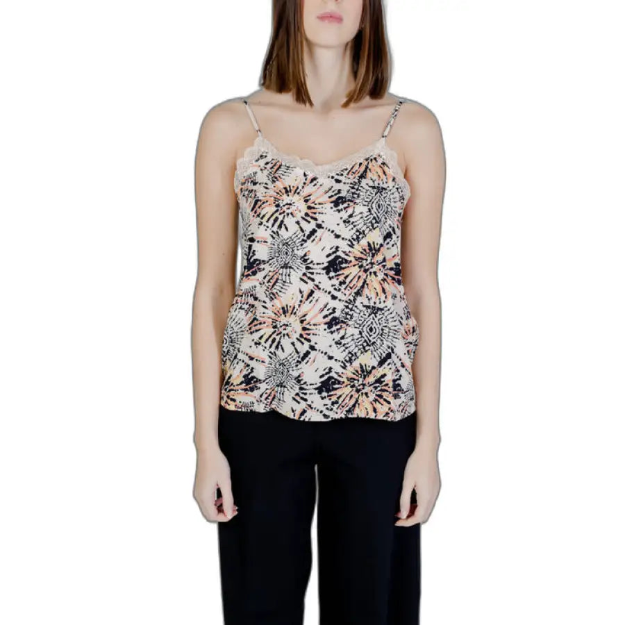 Yong Jacqueline woman in urban style clothing floral tank top