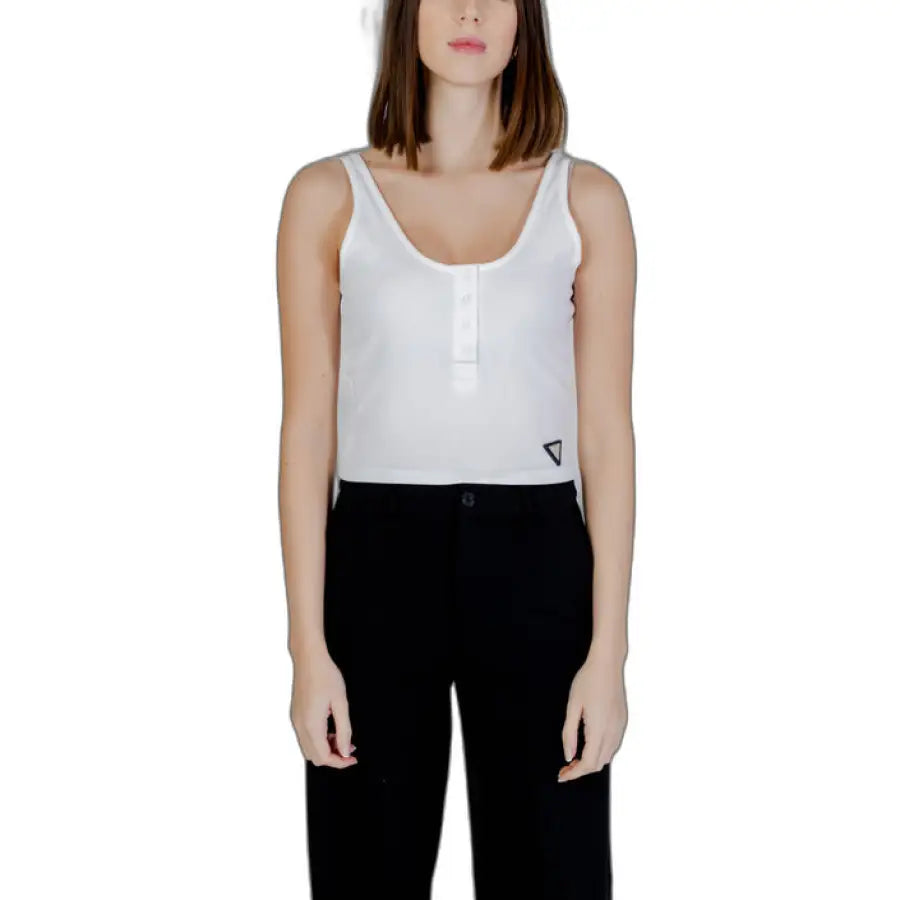 Woman in Guess Active top and black pants - Guess Active Women Top