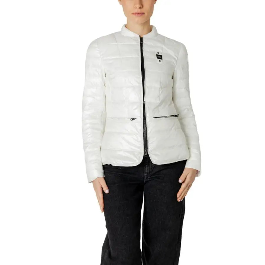 
                      
                        Blauer Blauer Women Jacket for spring summer - woman in white jacket and black pants
                      
                    