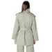 Women’s Belted Sage Green Trench Coat showcasing timeless style and elegant design