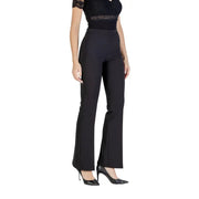 Women’s black high-waisted flared trousers from Rinascimento for fall winter with zip