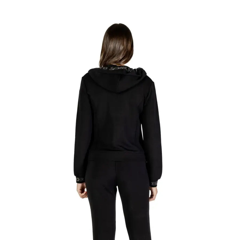Women’s black hooded tracksuit with rhinestones from Liu Jo Womens Zip Hoodie collection