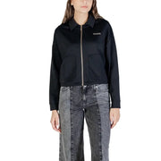 Women’s black zip-up sweatshirt with front pockets from Guess Active Women Classic collection