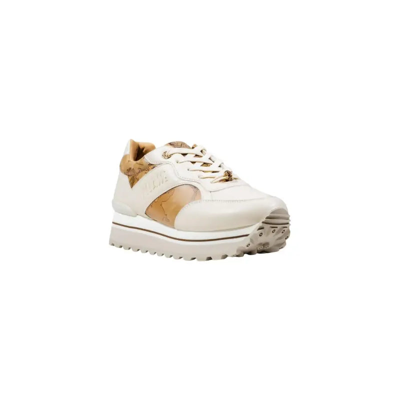 Women’s cream and tan platform sneakers with textured sole from Alviero Martini Prima Classe