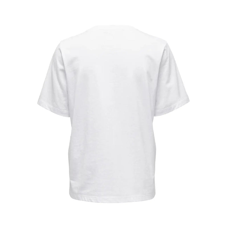 Women’s white t-shirt by Only featuring a short-sleeved simple clean design ideal for casual wear