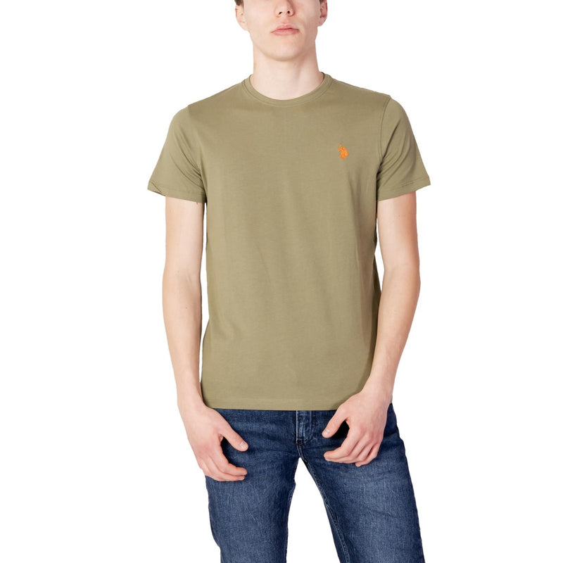 U.S. Polo Assn. Grünes T-Shirt für Herren mit kurzem Rundhalsausschnitt
