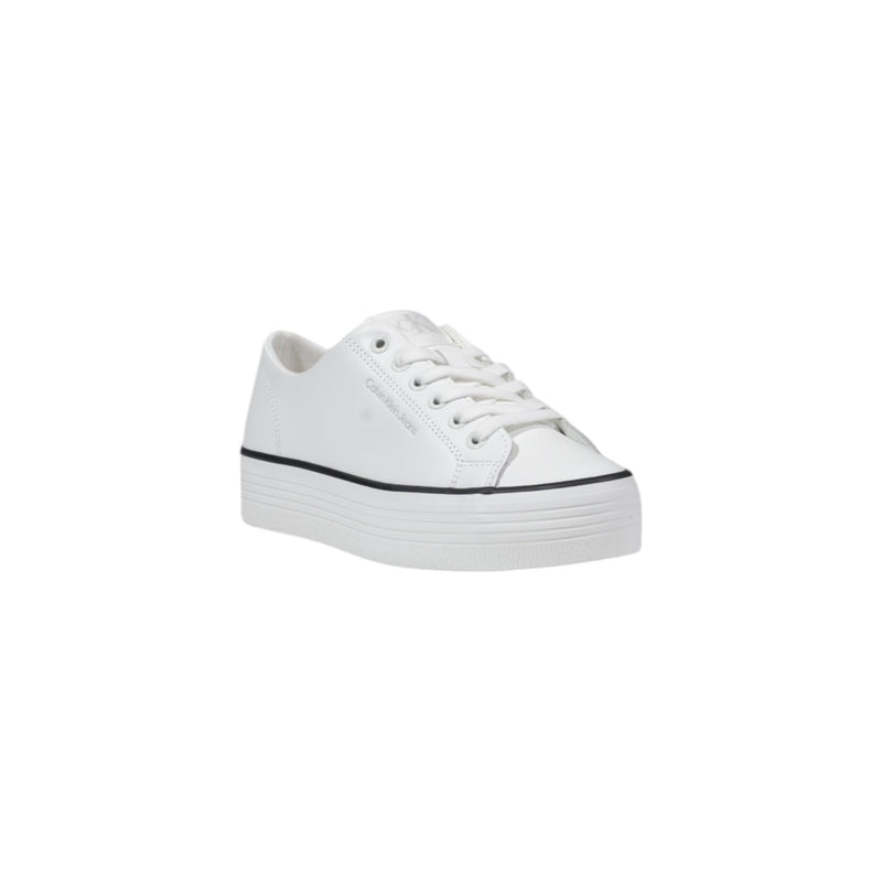 Calvin Klein Jeans Damen Weiß Leder Turnschuhe