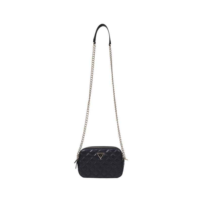 Schwarze Polyurethan-Reißverschluss-Tasche mit Innentaschen