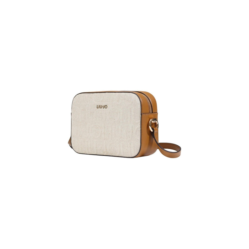 Liu Jo Beige Baumwoll-Leinen-Schultertasche mit Reißverschluss
