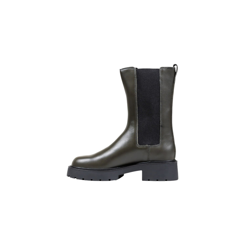 Calvin Klein Jeans Damen Graue Leder Knöchelstiefel