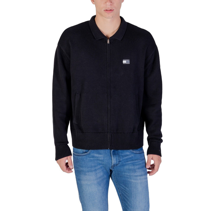 Tommy Hilfiger Jeans Herren Schwarz Zip Strickwaren Bio-Baumwolle