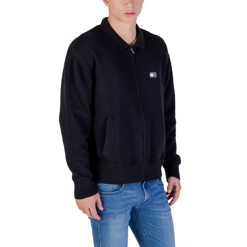 Tommy Hilfiger Jeans Herren Schwarz Zip Strickwaren Bio-Baumwolle