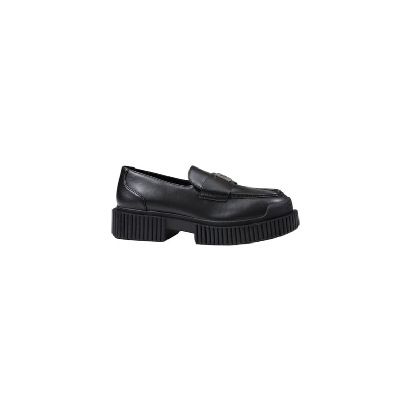 Armani Exchange Damen Schwarz Leder Mokassin Hausschuhe