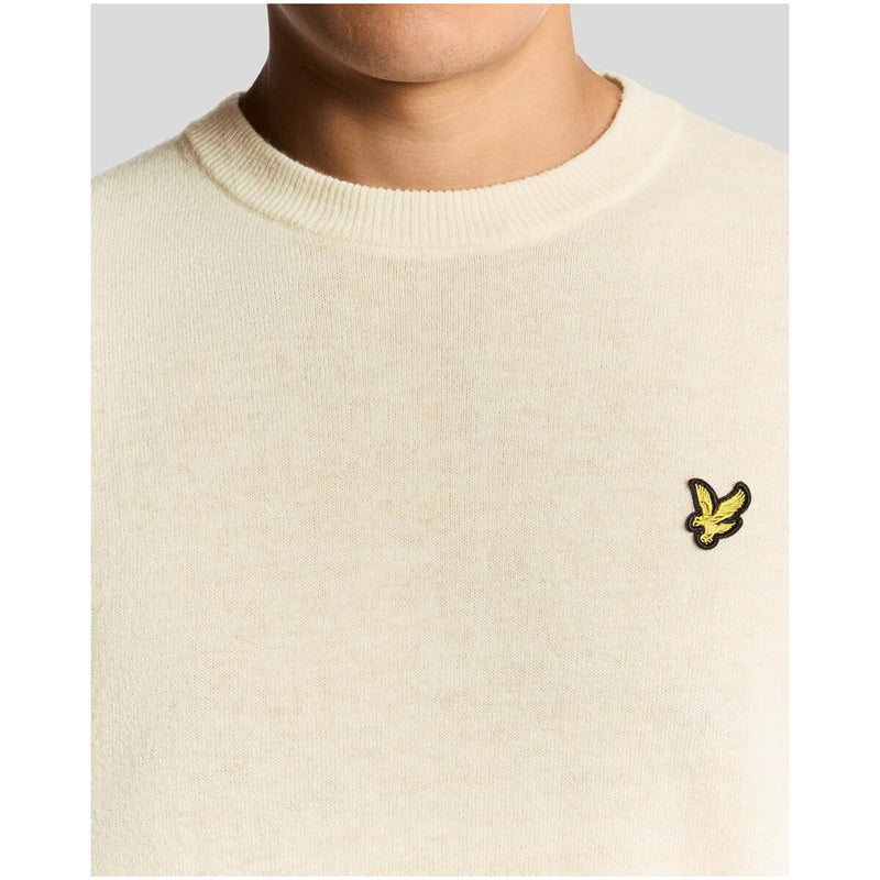 Lyle & Scott Beige Mergel Wollmischung Rundhalsausschnitt Pullover