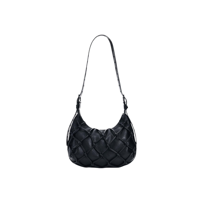 Desigual Schwarze Reißverschluss-Handtasche mit Innentasche
