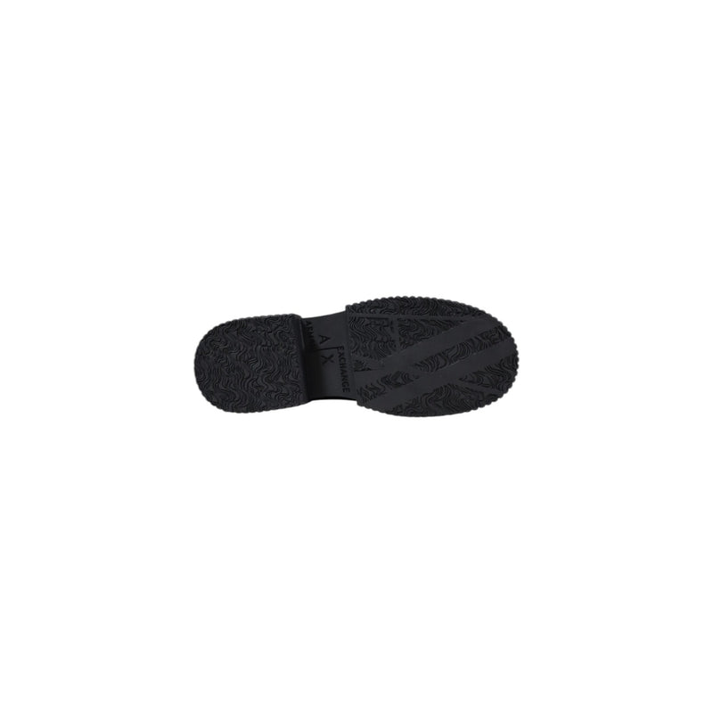 Armani Exchange Damen Schwarz Leder Mokassin Hausschuhe