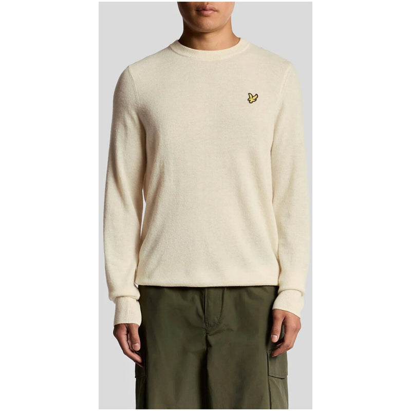 Lyle & Scott Beige Mergel Wollmischung Rundhalsausschnitt Pullover