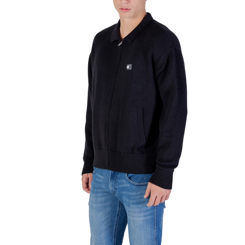 Tommy Hilfiger Jeans Herren Schwarz Zip Strickwaren Bio-Baumwolle
