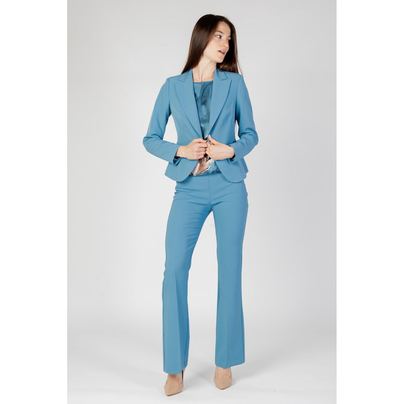 Rinascimento Türkisfarbener Blazer mit Knopf und Reverskragen