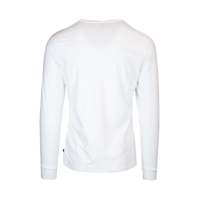Levi's Herren Weißes Langarm T-Shirt aus Baumwolle mit Druck